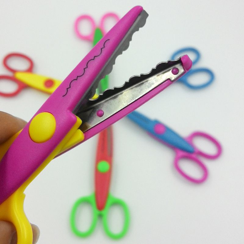 Stainless Steel Scissors Crafts Arts Cut Photo Paper Edgers Pinking Shears