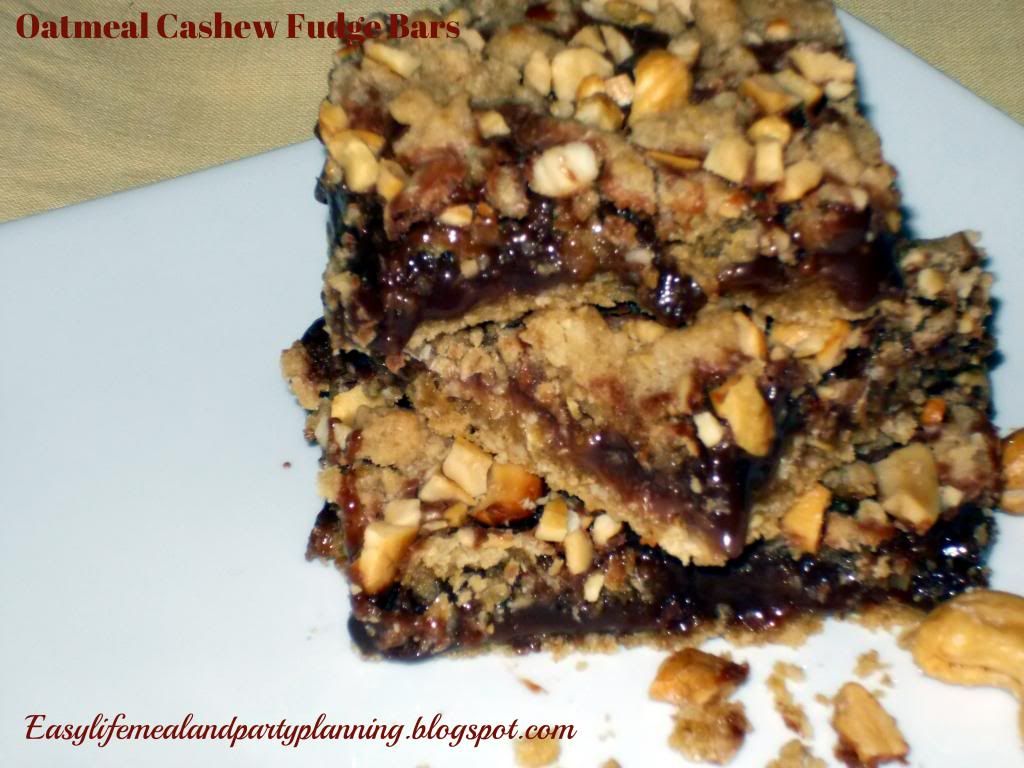 Oatmeal Cashew Fudge Bars by Easy Life Meal & Party Planning
