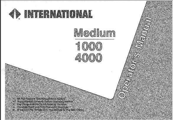 International International 1000 4000 SERIES OPERATOR'S MANUAL (01.1999)