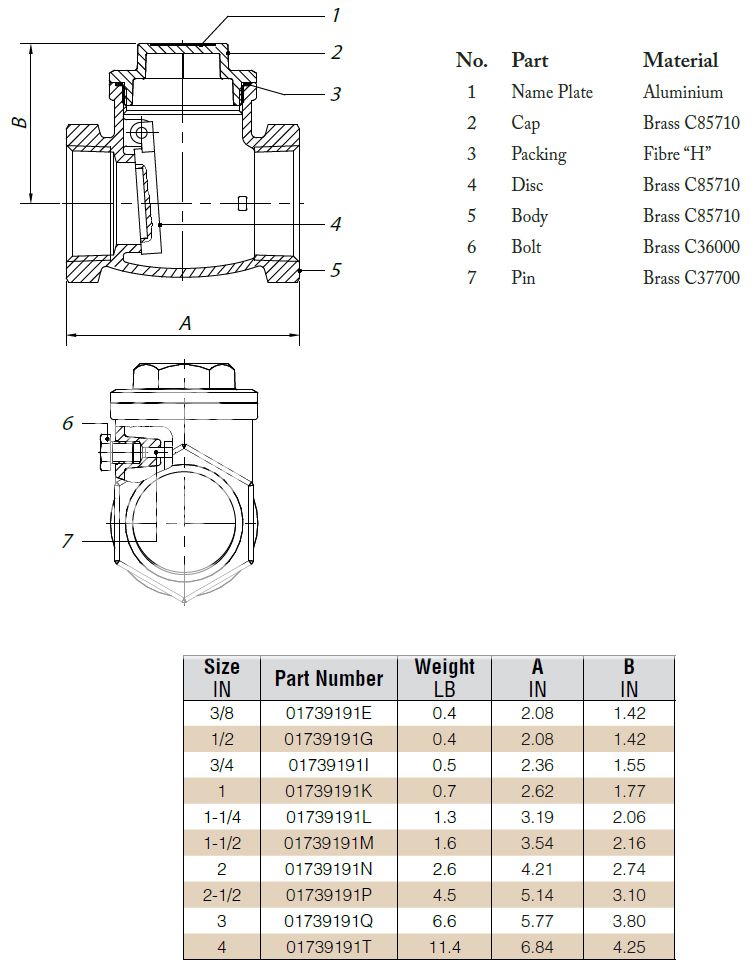 SV9191 - Smith Cooper Check Valve 9191 & 9192 Series | Forged Brass ...